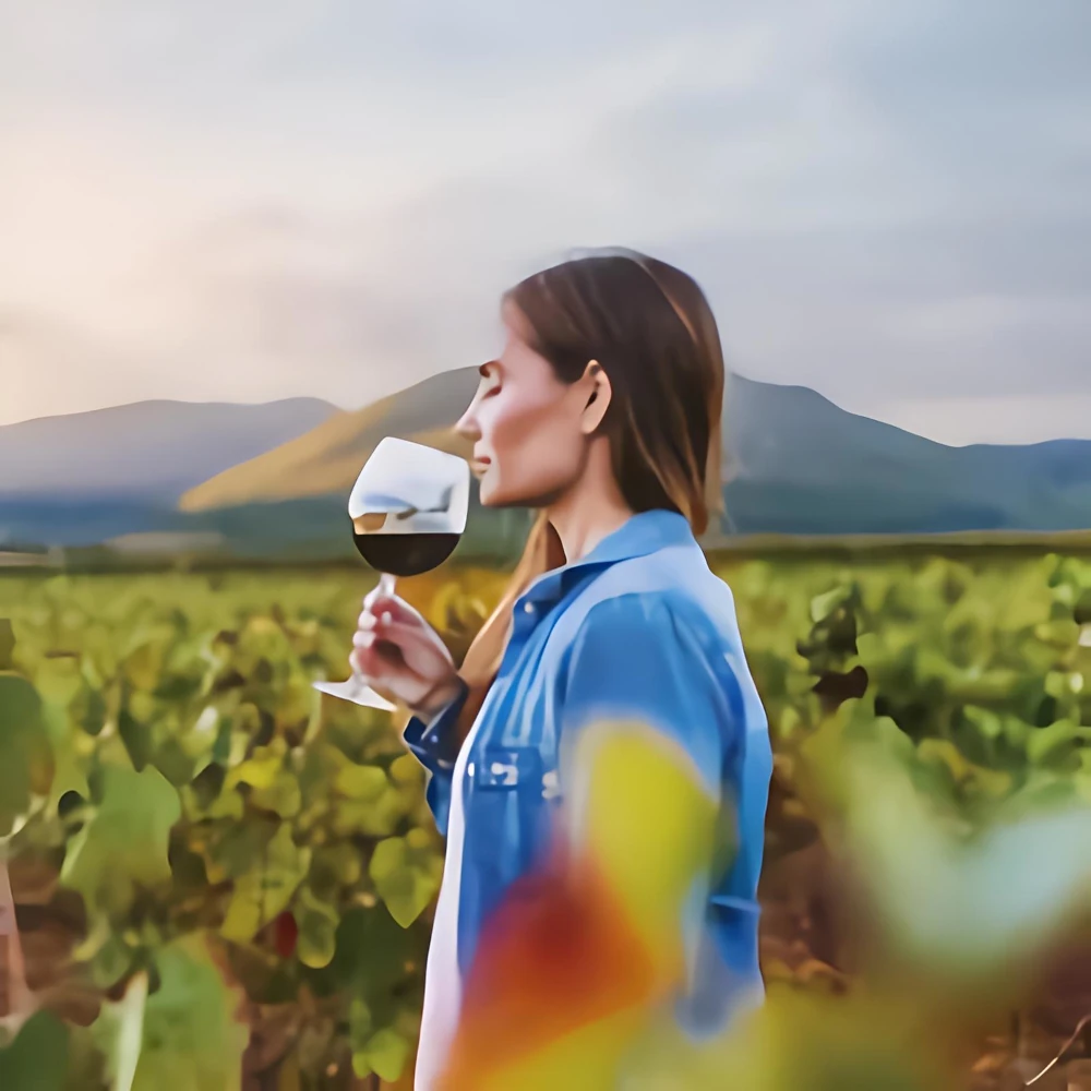 woman-smelling-wine